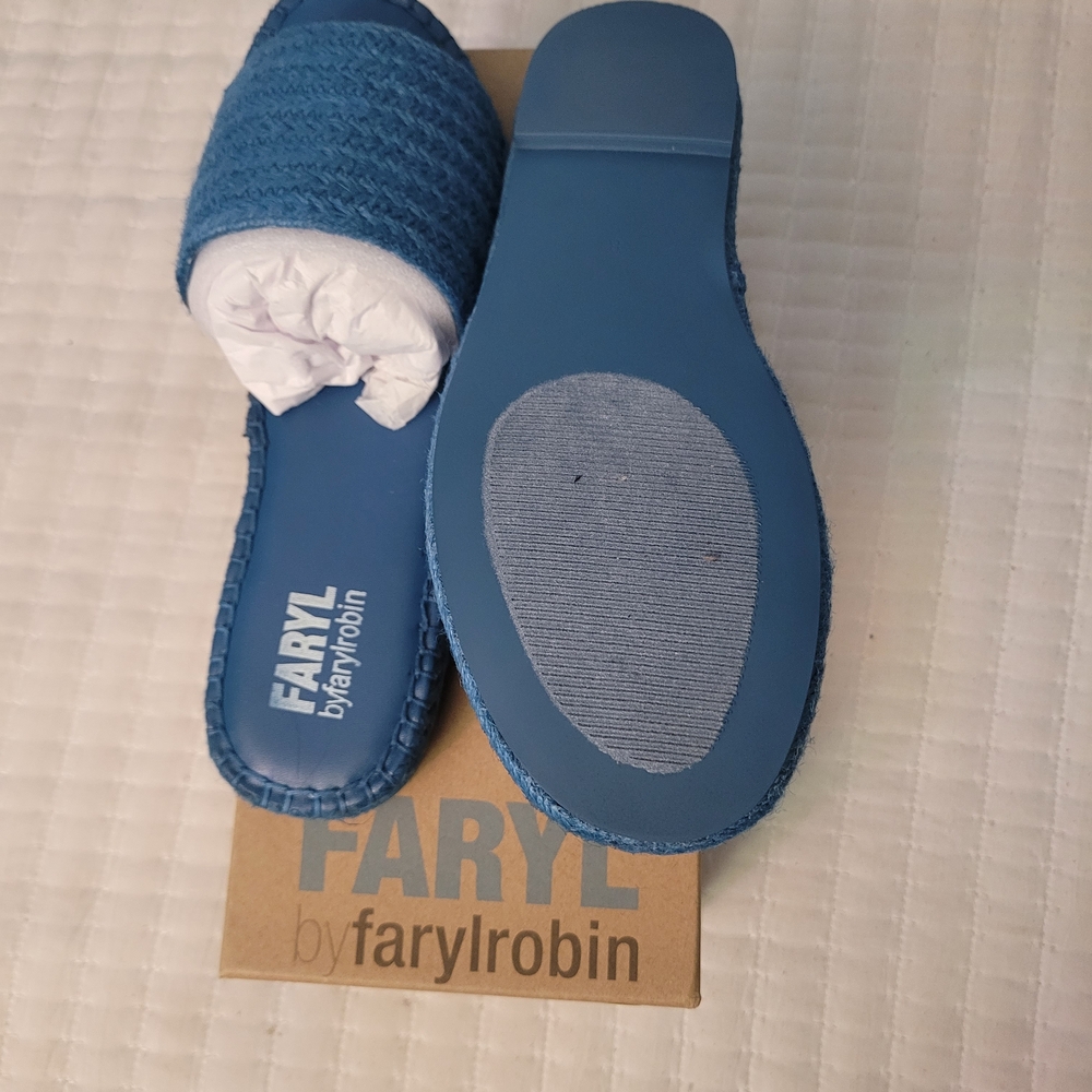 Farylrobin Blue Woven Slide Sandals - Picture 3 of 8